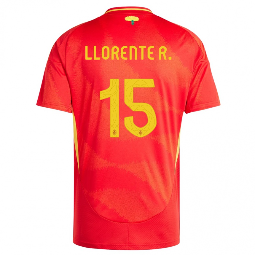 Vaikiškas Ispanija Diego Llorente #15 Raudona Namų Marškinėliai 24-26 T-Shirt