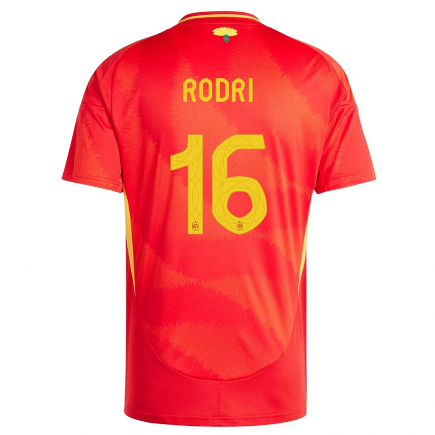 Vaikiškas Ispanija Rodri #16 Raudona Namų Marškinėliai 24-26 T-Shirt