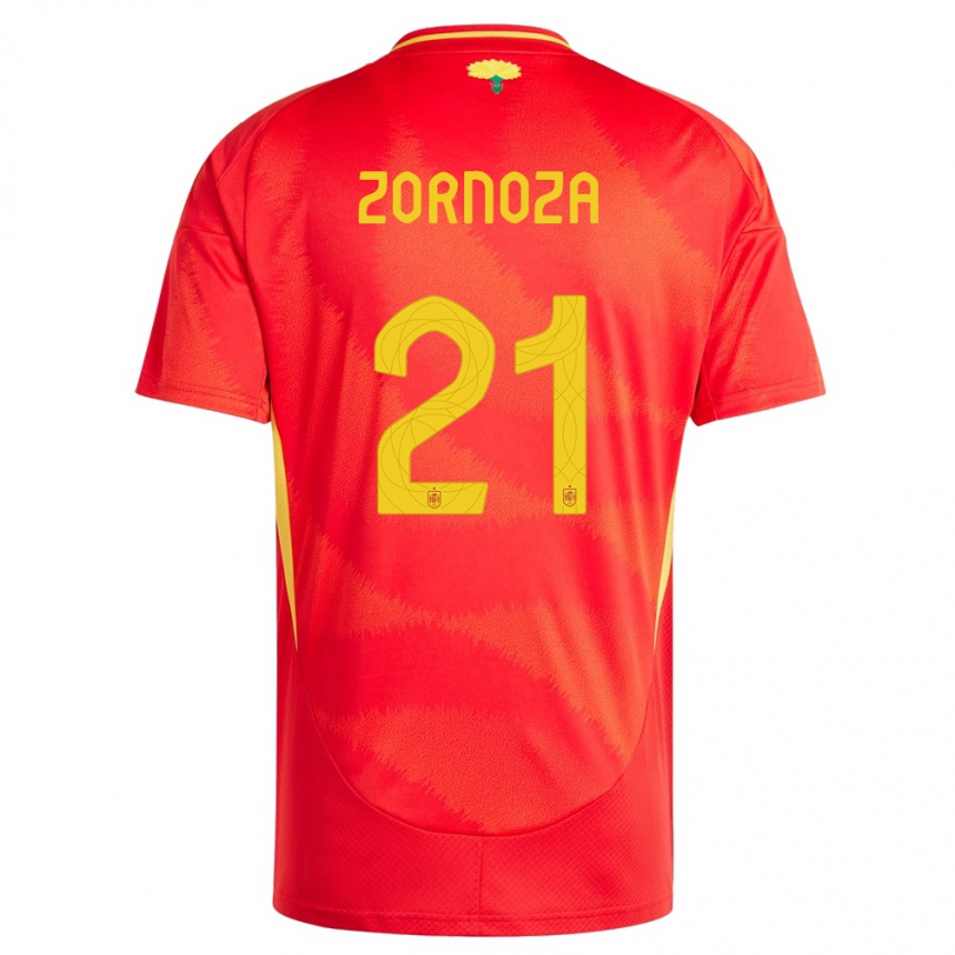 Vaikiškas Ispanija Claudia Zornoza #21 Raudona Namų Marškinėliai 24-26 T-Shirt