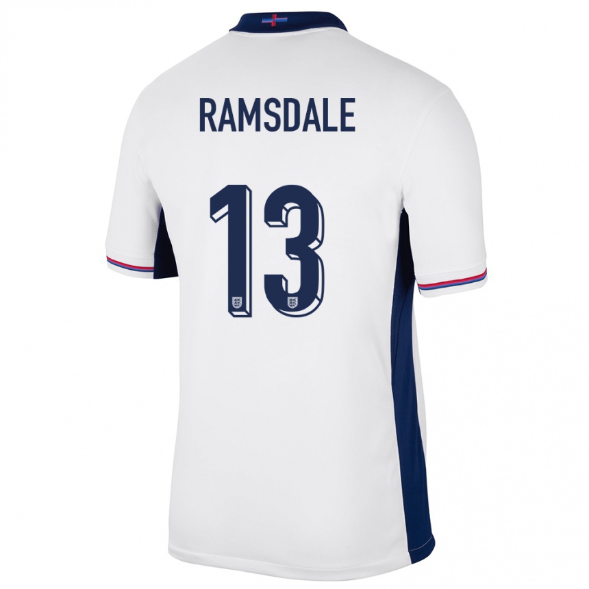 Vaikiškas Anglija Aaron Ramsdale #13 Baltas Namų Marškinėliai 24-26 T-Shirt