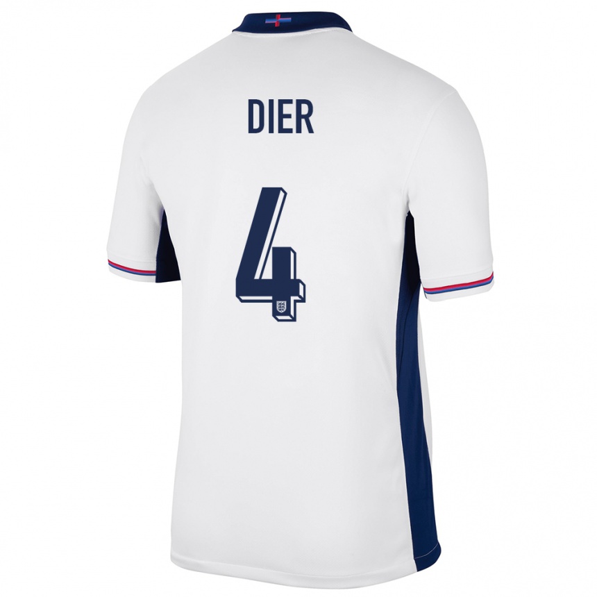 Vaikiškas Anglija Eric Dier #4 Baltas Namų Marškinėliai 24-26 T-Shirt