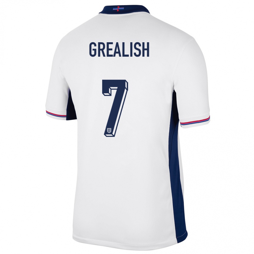 Vaikiškas Anglija Jack Grealish #7 Baltas Namų Marškinėliai 24-26 T-Shirt