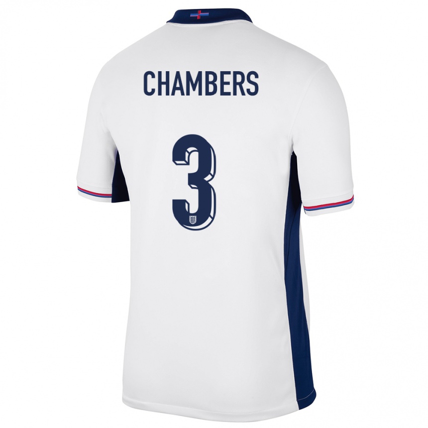 Vaikiškas Anglija Luke Chambers #3 Baltas Namų Marškinėliai 24-26 T-Shirt