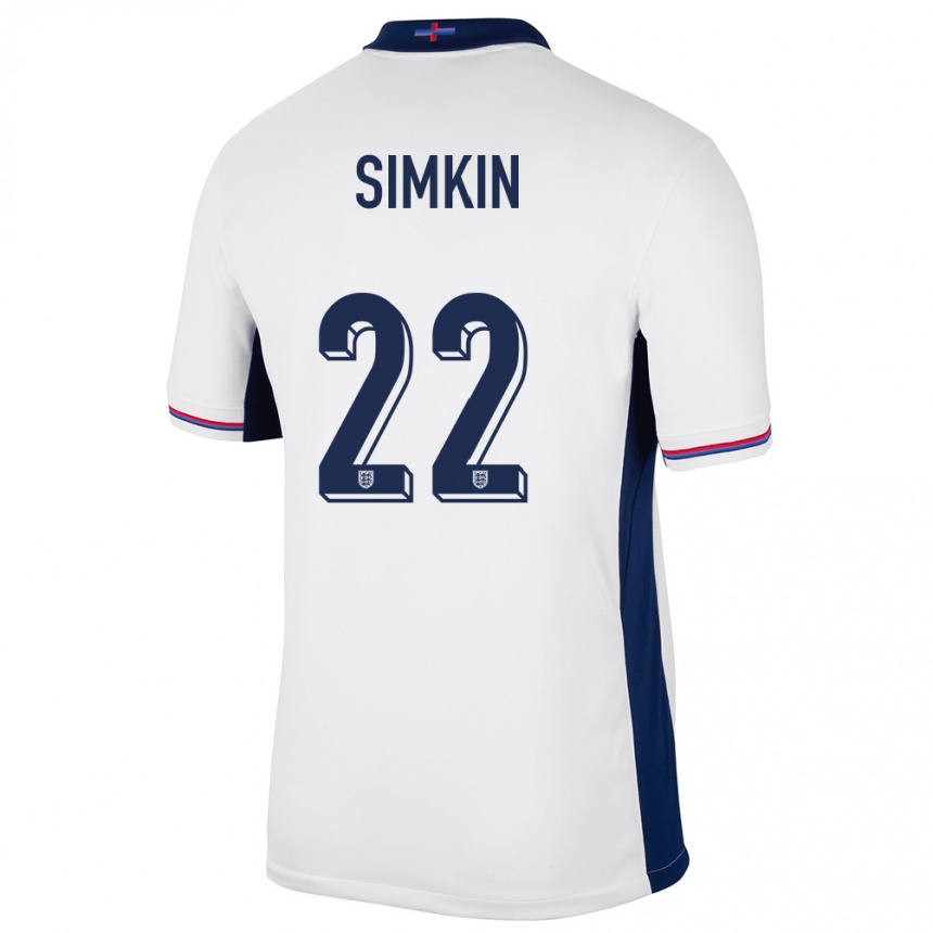 Vaikiškas Anglija Tommy Simkin #22 Baltas Namų Marškinėliai 24-26 T-Shirt