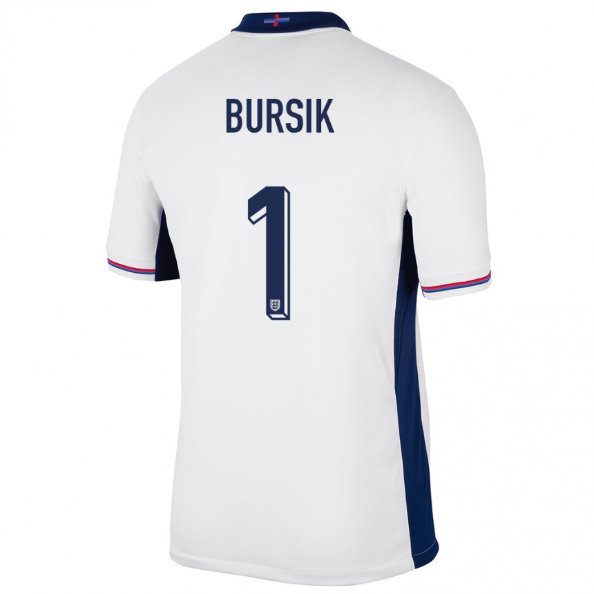 Vaikiškas Anglija Josef Bursik #1 Baltas Namų Marškinėliai 24-26 T-Shirt