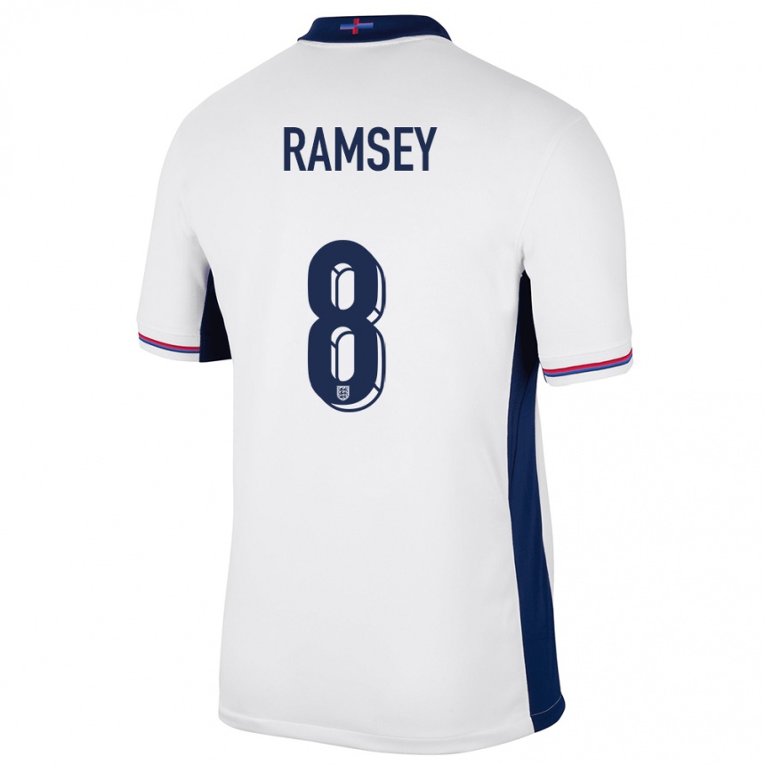 Vaikiškas Anglija Jacob Ramsey #8 Baltas Namų Marškinėliai 24-26 T-Shirt