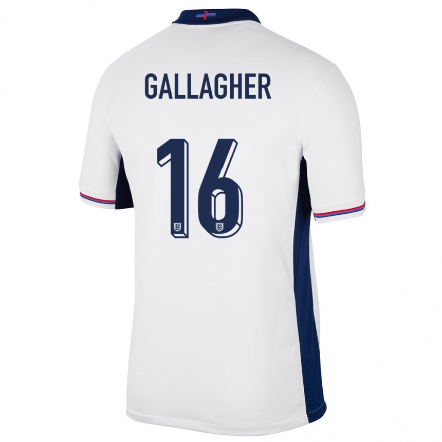 Vaikiškas Anglija Conor Gallagher #16 Baltas Namų Marškinėliai 24-26 T-Shirt