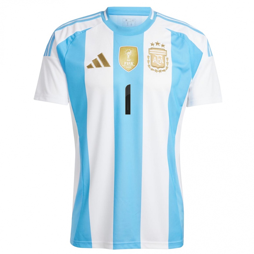 Vaikiškas Argentina Franco Armani #1 Balta Mėlyna Namų Marškinėliai 24-26 T-Shirt