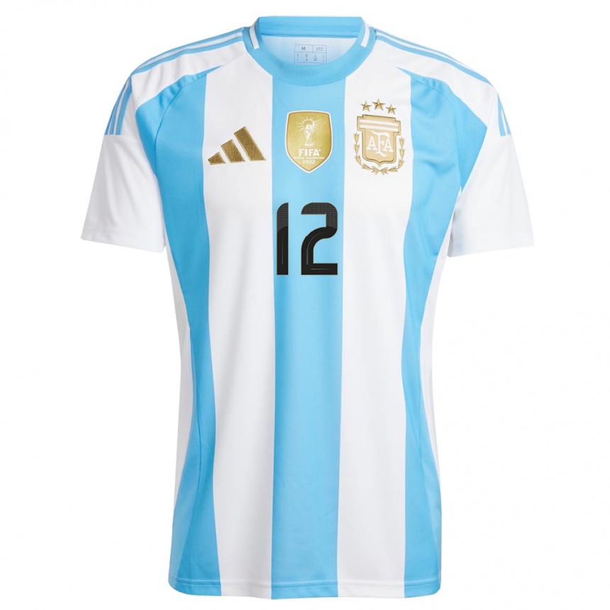 Vaikiškas Argentina Lautaro Morales #12 Balta Mėlyna Namų Marškinėliai 24-26 T-Shirt