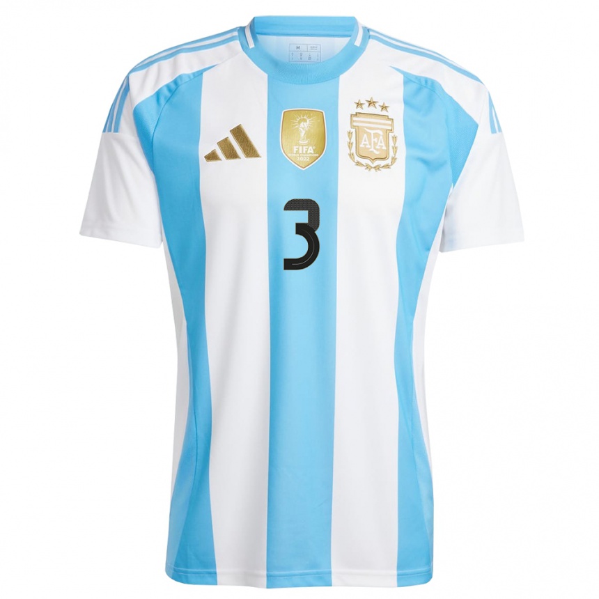 Vaikiškas Argentina Claudio Bravo #3 Balta Mėlyna Namų Marškinėliai 24-26 T-Shirt