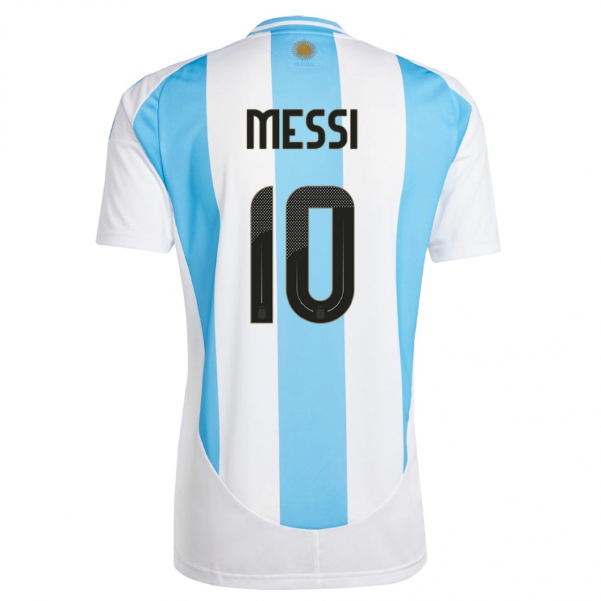 Vaikiškas Argentina Lionel Messi #10 Balta Mėlyna Namų Marškinėliai 24-26 T-Shirt