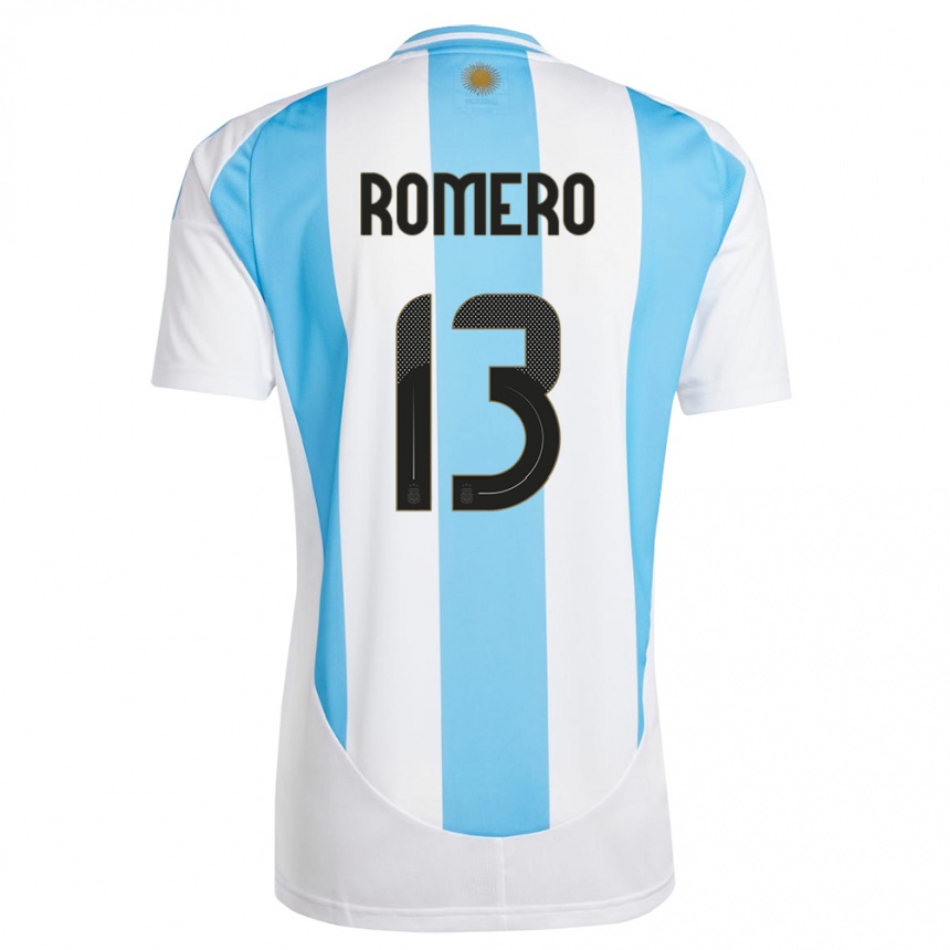 Vaikiškas Argentina Cristian Romero #13 Balta Mėlyna Namų Marškinėliai 24-26 T-Shirt