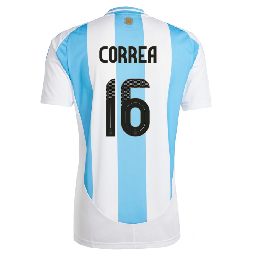 Vaikiškas Argentina Angel Correa #16 Balta Mėlyna Namų Marškinėliai 24-26 T-Shirt