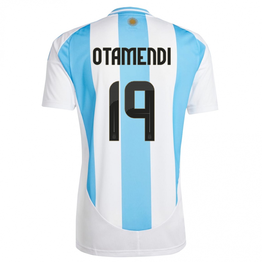 Vaikiškas Argentina Nicolas Otamendi #19 Balta Mėlyna Namų Marškinėliai 24-26 T-Shirt