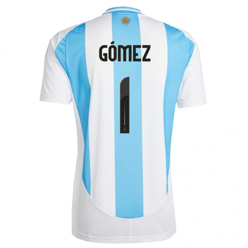 Vaikiškas Argentina Francisco Gomez #1 Balta Mėlyna Namų Marškinėliai 24-26 T-Shirt