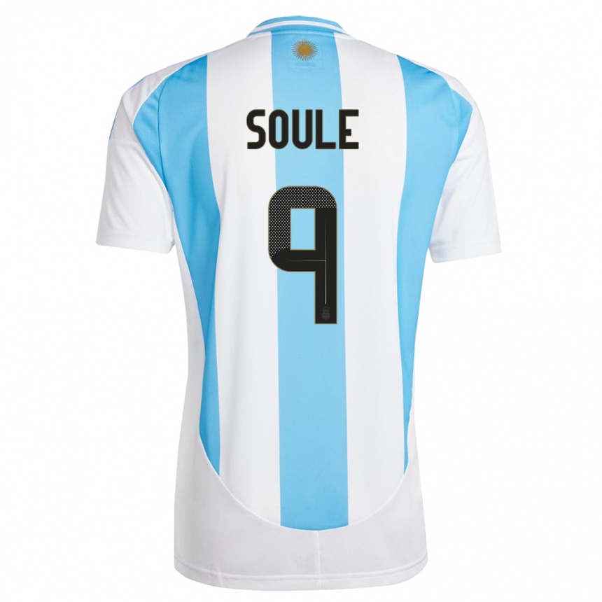 Vaikiškas Argentina Matias Soule #9 Balta Mėlyna Namų Marškinėliai 24-26 T-Shirt