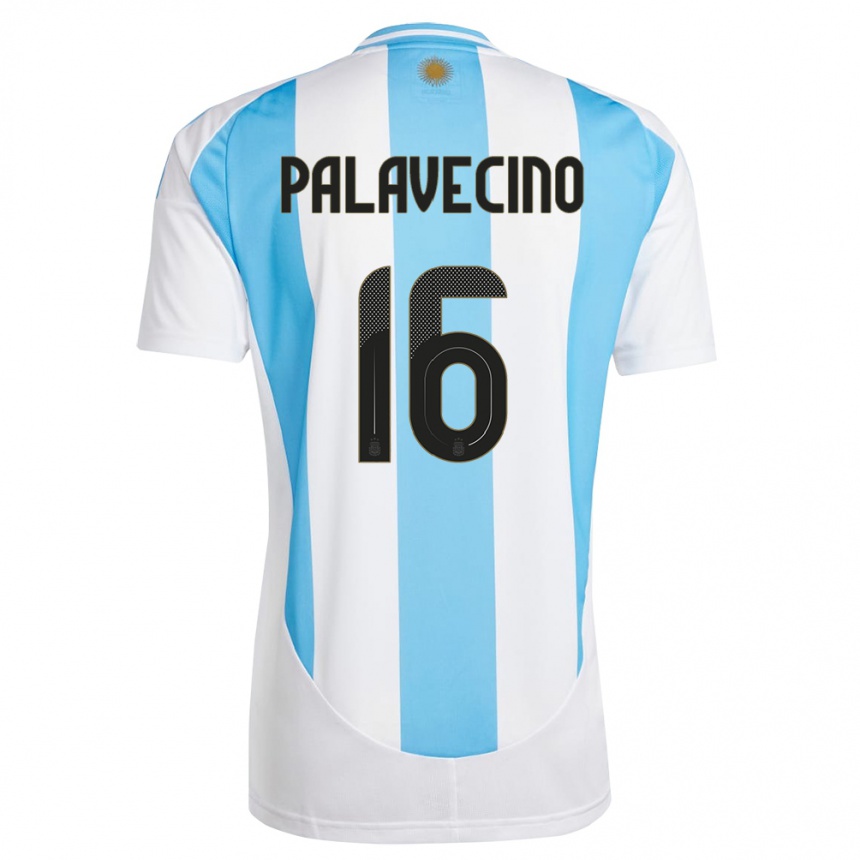 Vaikiškas Argentina Nicolas Palavecino #16 Balta Mėlyna Namų Marškinėliai 24-26 T-Shirt