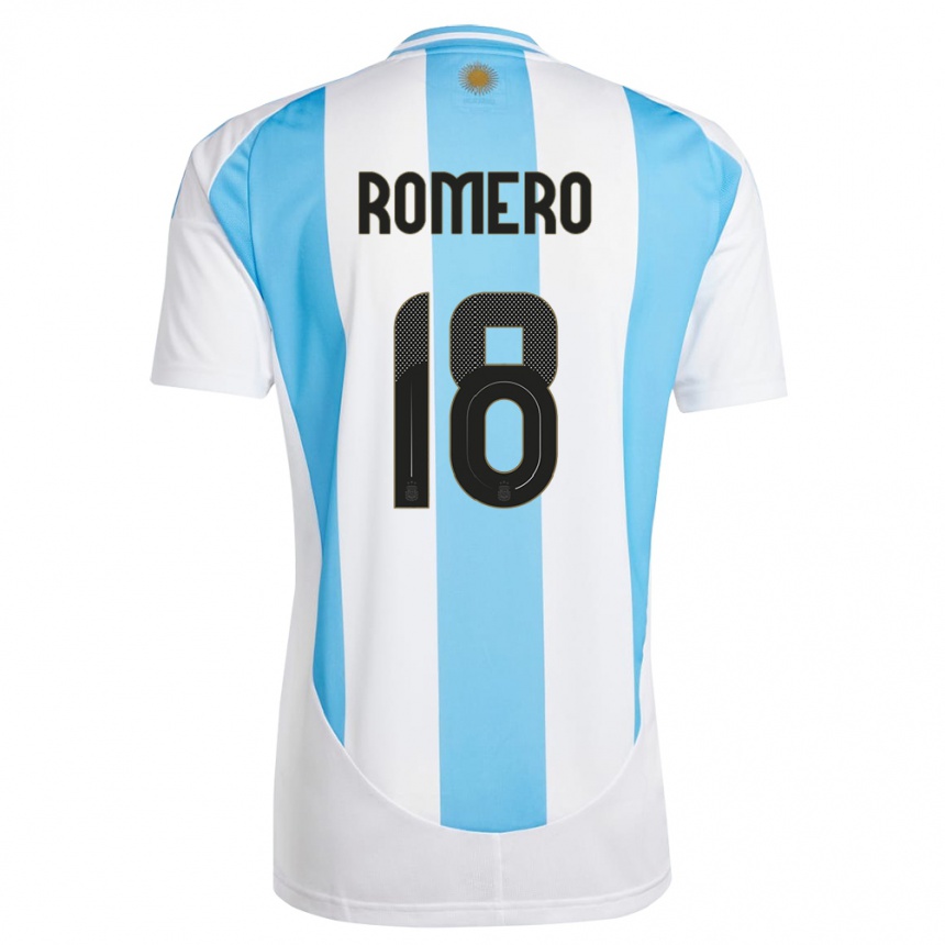 Vaikiškas Argentina Luka Romero #18 Balta Mėlyna Namų Marškinėliai 24-26 T-Shirt