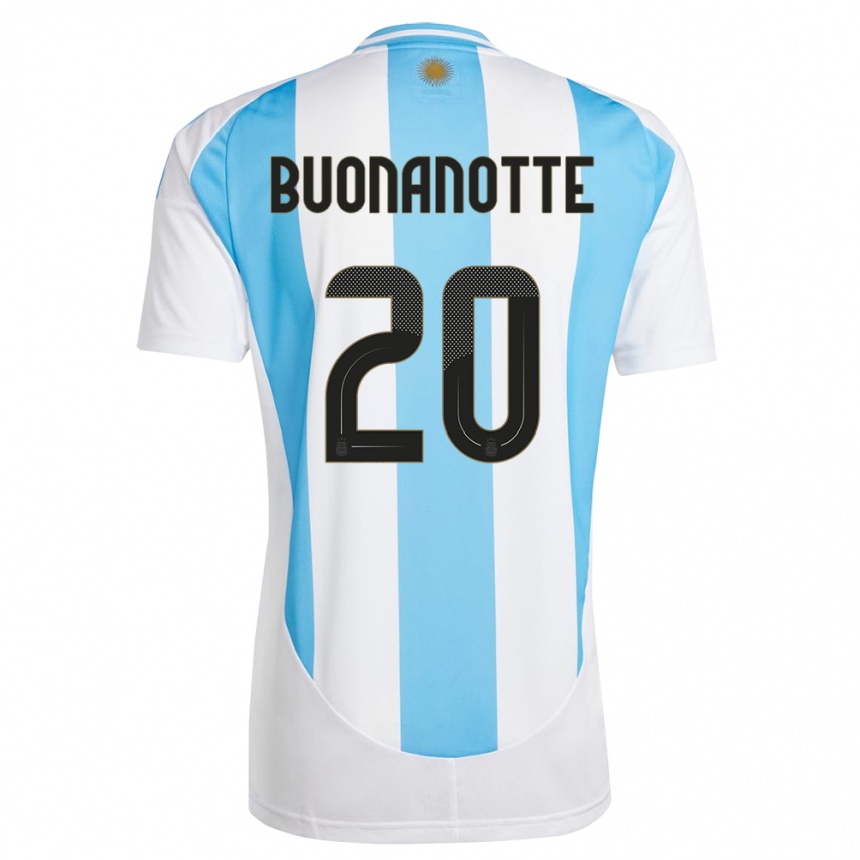 Vaikiškas Argentina Facundo Buonanotte #20 Balta Mėlyna Namų Marškinėliai 24-26 T-Shirt