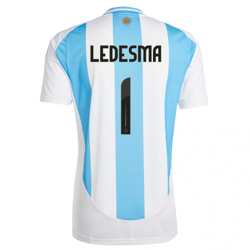 Vaikiškas Argentina Jeremias Ledesma #1 Balta Mėlyna Namų Marškinėliai 24-26 T-Shirt