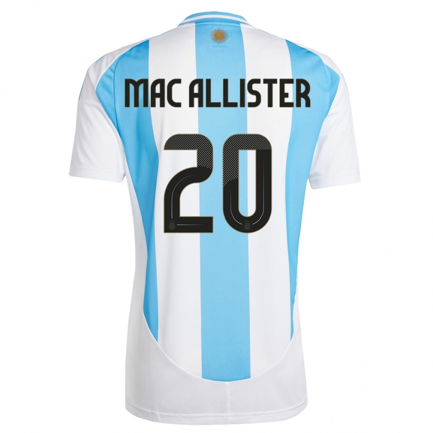 Vaikiškas Argentina Alexis Mac Allister #20 Balta Mėlyna Namų Marškinėliai 24-26 T-Shirt