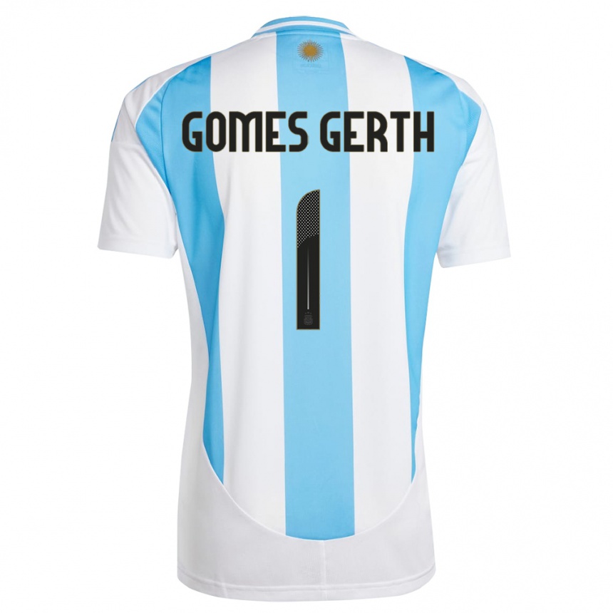 Vaikiškas Argentina Federico Gomes Gerth #1 Balta Mėlyna Namų Marškinėliai 24-26 T-Shirt