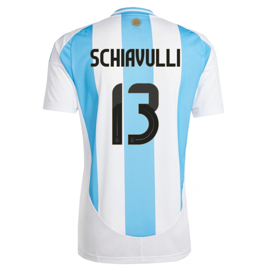 Vaikiškas Argentina Thiago Schiavulli #13 Balta Mėlyna Namų Marškinėliai 24-26 T-Shirt