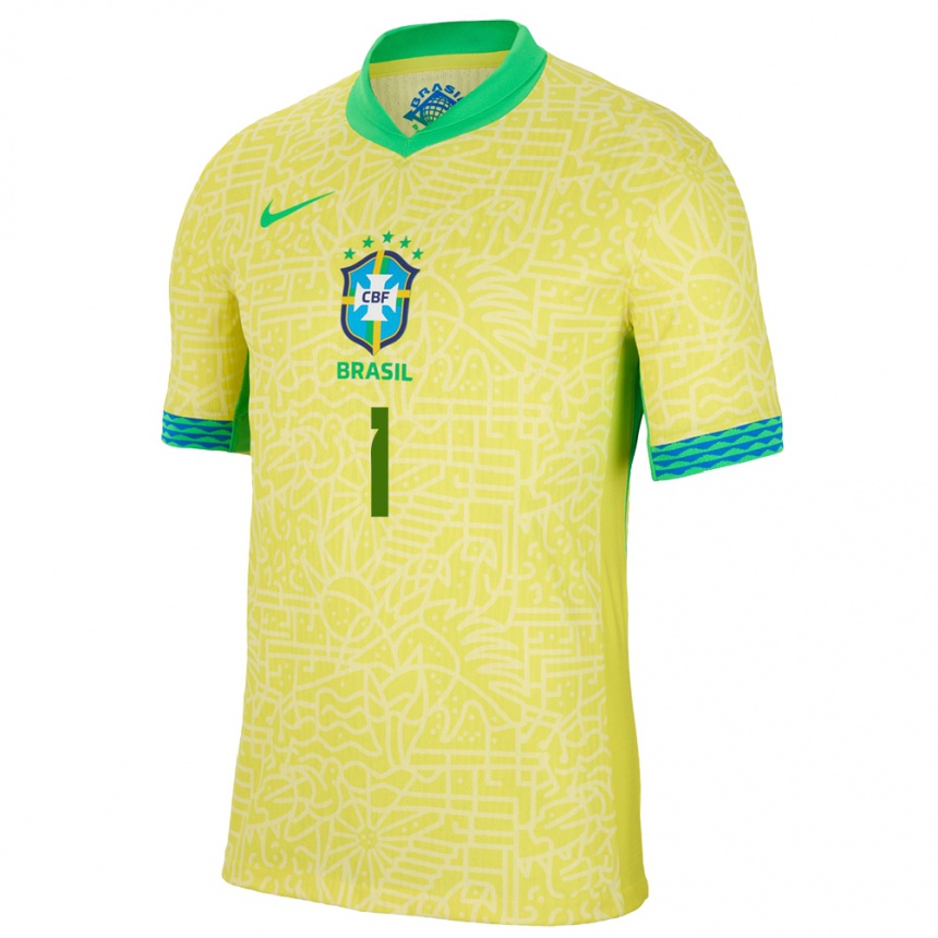 Vaikiškas Brazilija Luciana #1 Geltona Namų Marškinėliai 24-26 T-Shirt