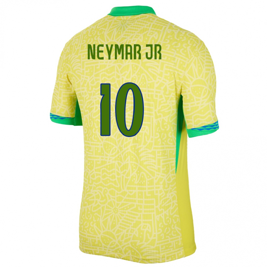 Vaikiškas Brazilija Neymar #10 Geltona Namų Marškinėliai 24-26 T-Shirt