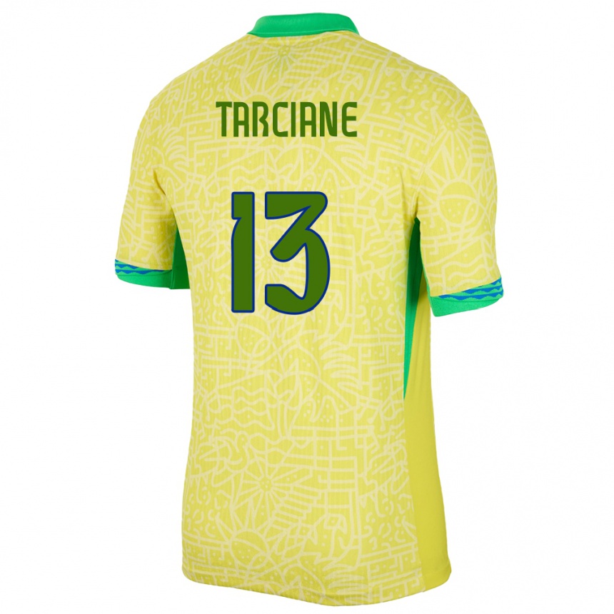 Vaikiškas Brazilija Tarciane #13 Geltona Namų Marškinėliai 24-26 T-Shirt