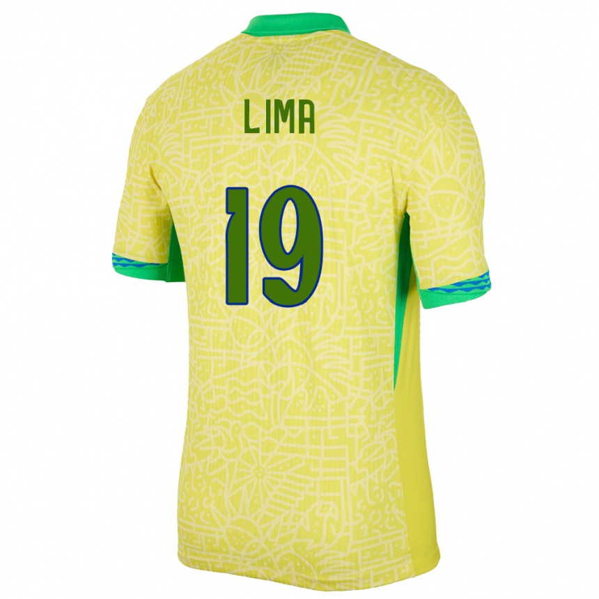 Vaikiškas Brazilija Felipe Lima #19 Geltona Namų Marškinėliai 24-26 T-Shirt