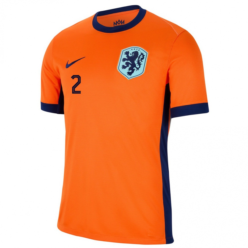 Vaikiškas Olandija Aniek Nouwen #2 Oranžinė Namų Marškinėliai 24-26 T-Shirt