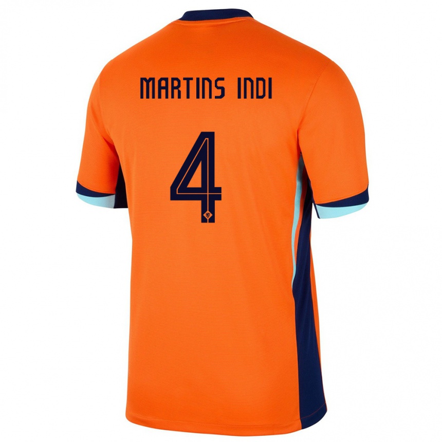 Vaikiškas Olandija Bruno Martins Indi #4 Oranžinė Namų Marškinėliai 24-26 T-Shirt