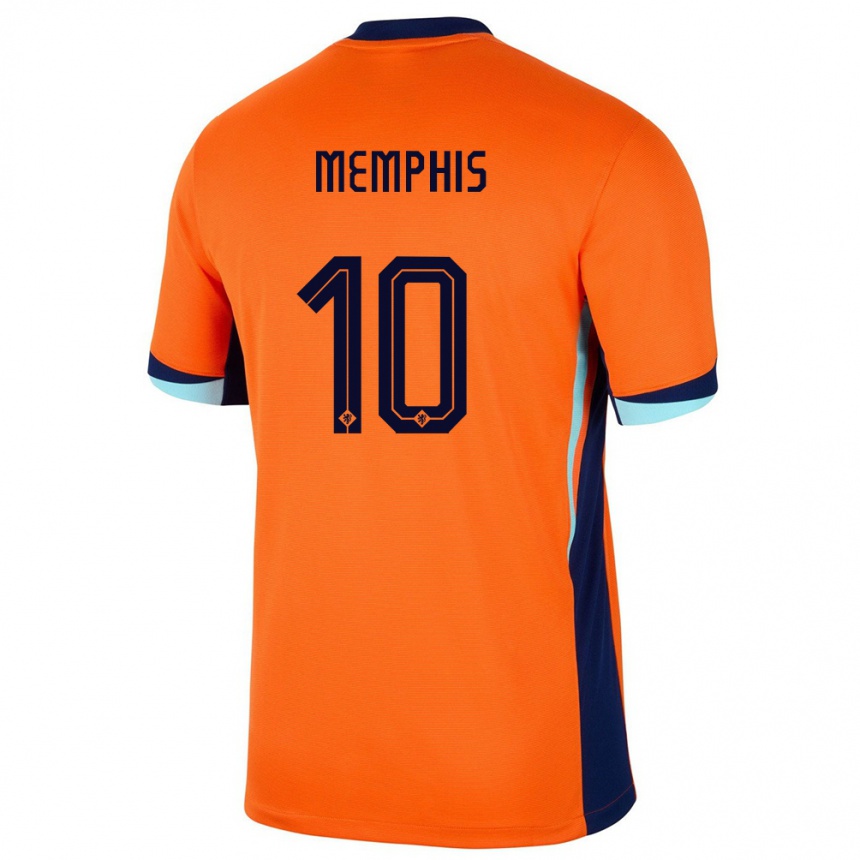 Vaikiškas Olandija Memphis Depay #10 Oranžinė Namų Marškinėliai 24-26 T-Shirt