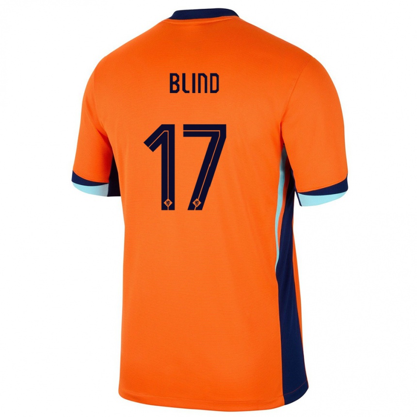 Vaikiškas Olandija Daley Blind #17 Oranžinė Namų Marškinėliai 24-26 T-Shirt