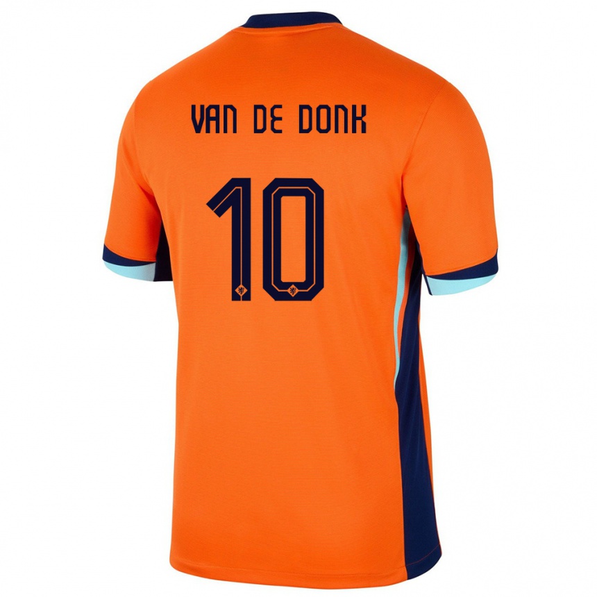 Vaikiškas Olandija Danielle Van De Donk #10 Oranžinė Namų Marškinėliai 24-26 T-Shirt