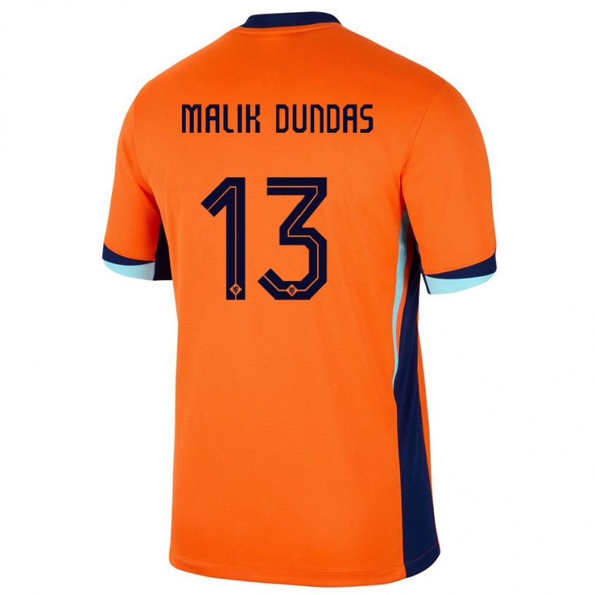 Vaikiškas Olandija Noa Malik Dundas #13 Oranžinė Namų Marškinėliai 24-26 T-Shirt