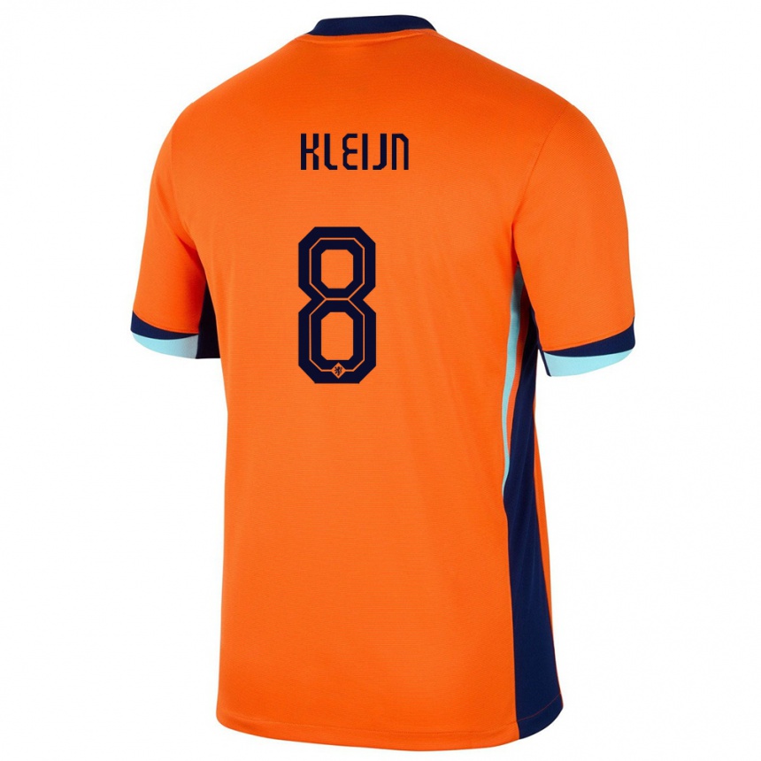 Vaikiškas Olandija Mike Kleijn #8 Oranžinė Namų Marškinėliai 24-26 T-Shirt