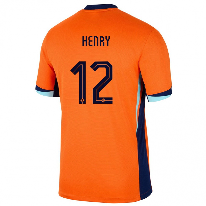 Vaikiškas Olandija Alvaro Henry #12 Oranžinė Namų Marškinėliai 24-26 T-Shirt