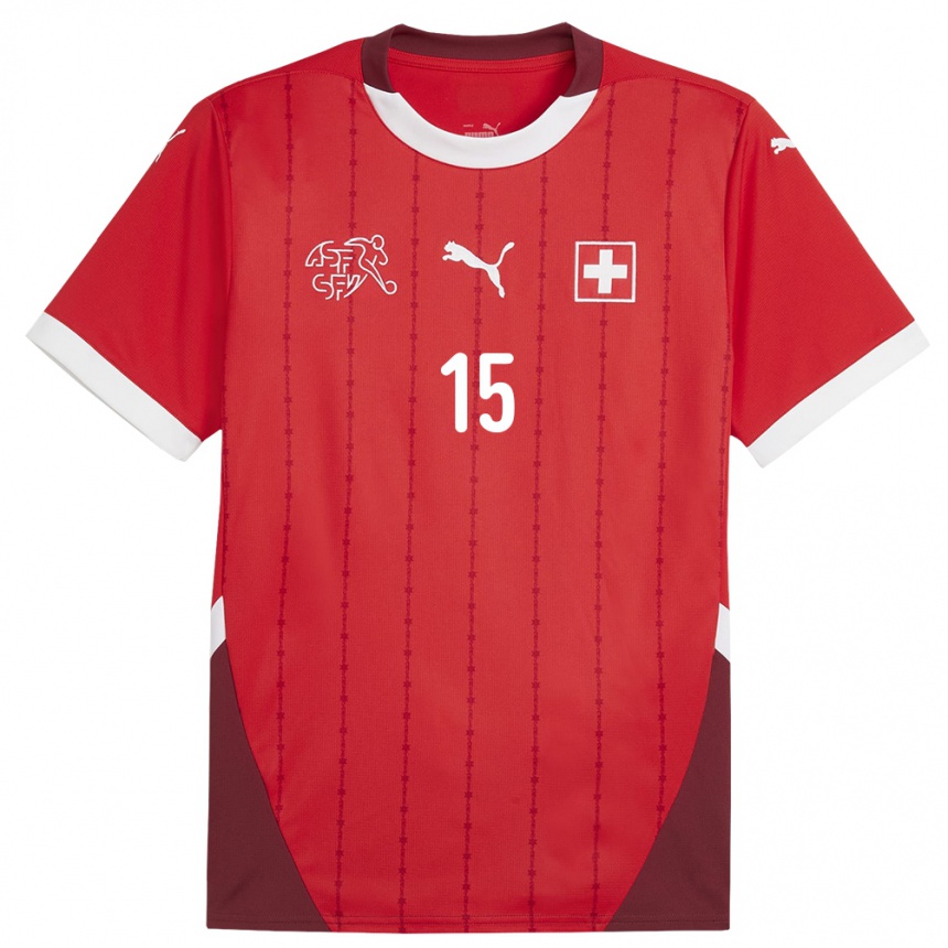 Vaikiškas Šveicarija Djibril Sow #15 Raudona Namų Marškinėliai 24-26 T-Shirt