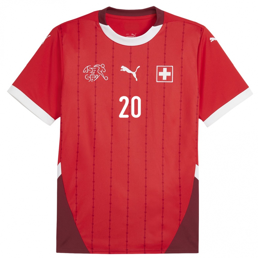 Vaikiškas Šveicarija Edimilson Fernandes #20 Raudona Namų Marškinėliai 24-26 T-Shirt