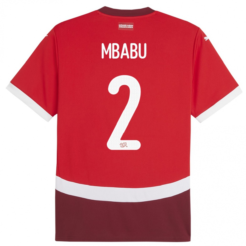 Vaikiškas Šveicarija Kevin Mbabu #2 Raudona Namų Marškinėliai 24-26 T-Shirt