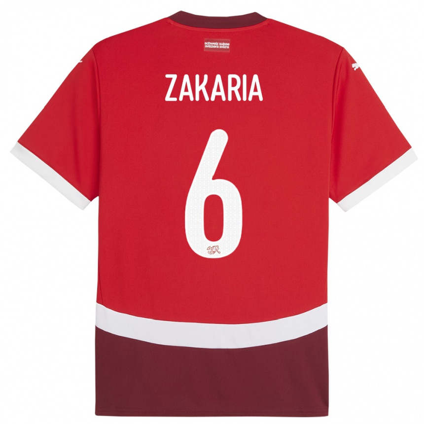 Vaikiškas Šveicarija Denis Zakaria #6 Raudona Namų Marškinėliai 24-26 T-Shirt