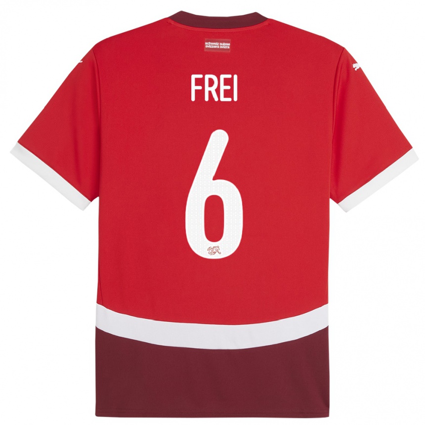 Vaikiškas Šveicarija Fabian Frei #6 Raudona Namų Marškinėliai 24-26 T-Shirt