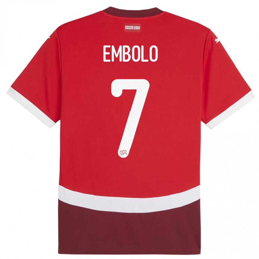 Vaikiškas Šveicarija Breel Embolo #7 Raudona Namų Marškinėliai 24-26 T-Shirt