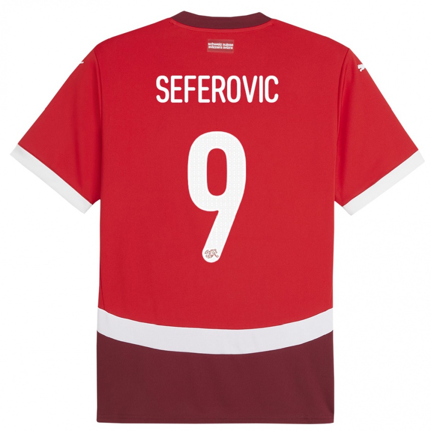 Vaikiškas Šveicarija Haris Seferovic #9 Raudona Namų Marškinėliai 24-26 T-Shirt