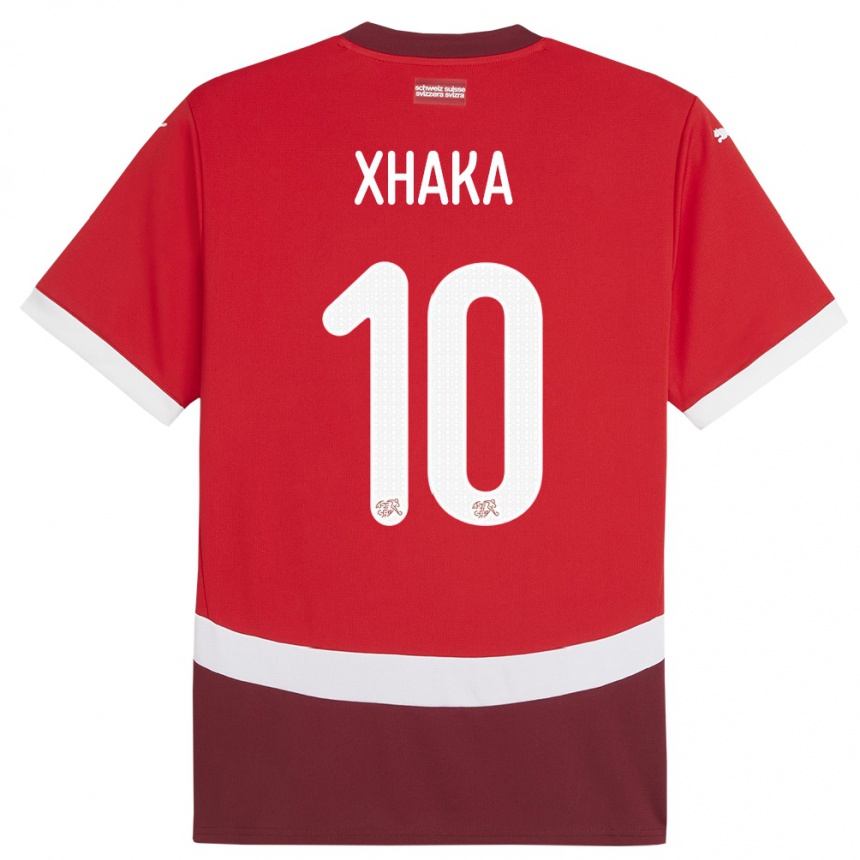 Vaikiškas Šveicarija Granit Xhaka #10 Raudona Namų Marškinėliai 24-26 T-Shirt