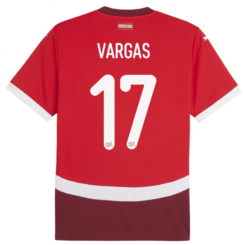 Vaikiškas Šveicarija Ruben Vargas #17 Raudona Namų Marškinėliai 24-26 T-Shirt