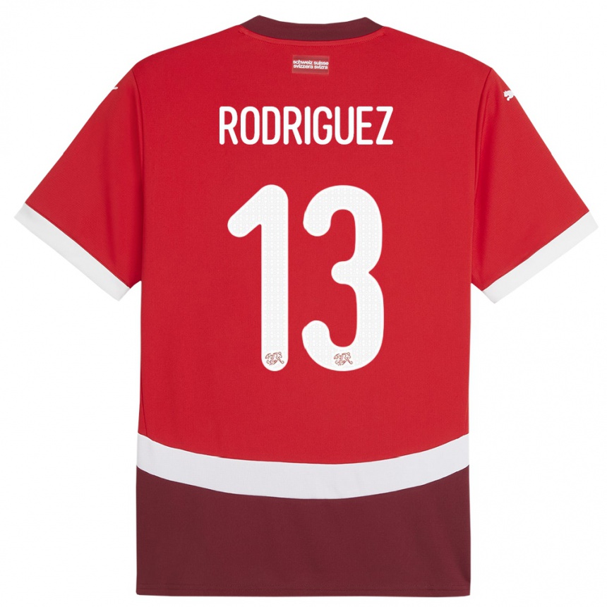 Vaikiškas Šveicarija Ricardo Rodriguez #13 Raudona Namų Marškinėliai 24-26 T-Shirt