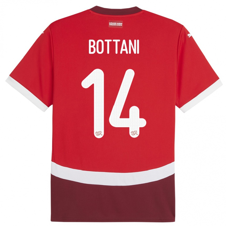 Vaikiškas Šveicarija Mattia Bottani #14 Raudona Namų Marškinėliai 24-26 T-Shirt